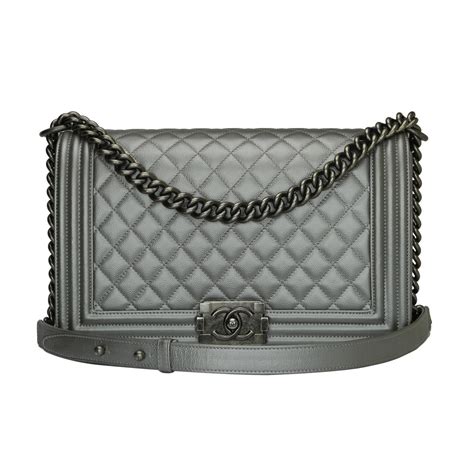 chanel boy grey silver hardware|chanel silver metal hardware.